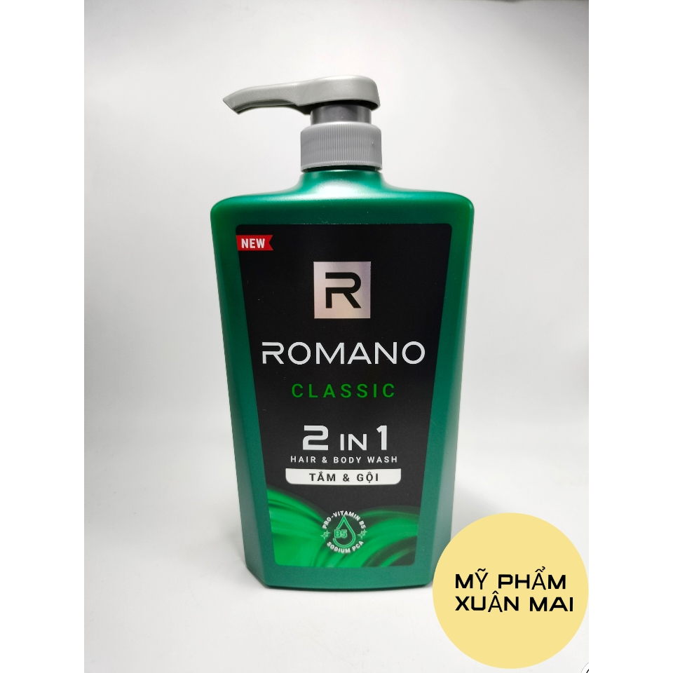 Tắm gội 2 trong 1 Romano 2in1 650g/chai