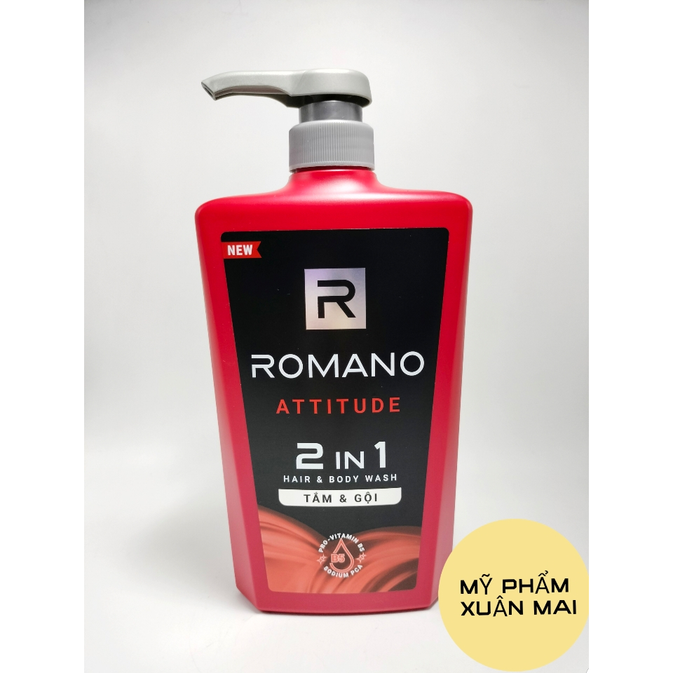 Tắm gội 2 trong 1 Romano 2in1 650g/chai