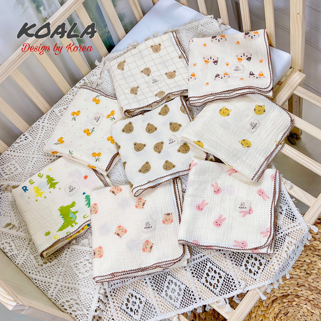 Khăn tắm xô KOALA chính hãng vải sợi Muslin cao cấp cho bé từ sơ sinh làm khăn tắm, khăn quấn ủ, khăn che ghế xe đẩy