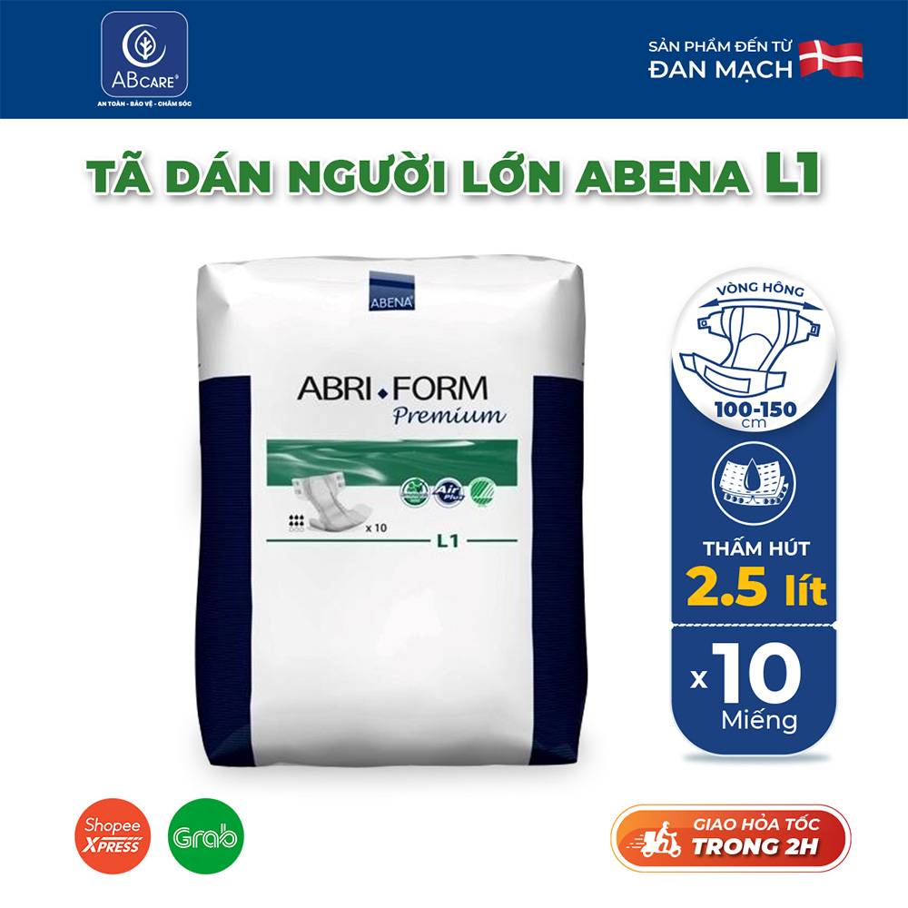 [Mua 6 tặng 6]  Combo 6 bịch tã dán người lớn Abena Abri Form Premium - Nhập khẩu Đan Mạch (Gói 10 miếng)