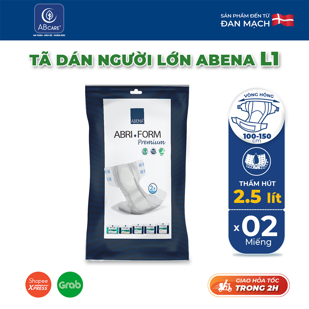 Tã dán người lớn Abena Abri Form Premium - Nhập khẩu Đan Mạch (Gói 2 miếng)