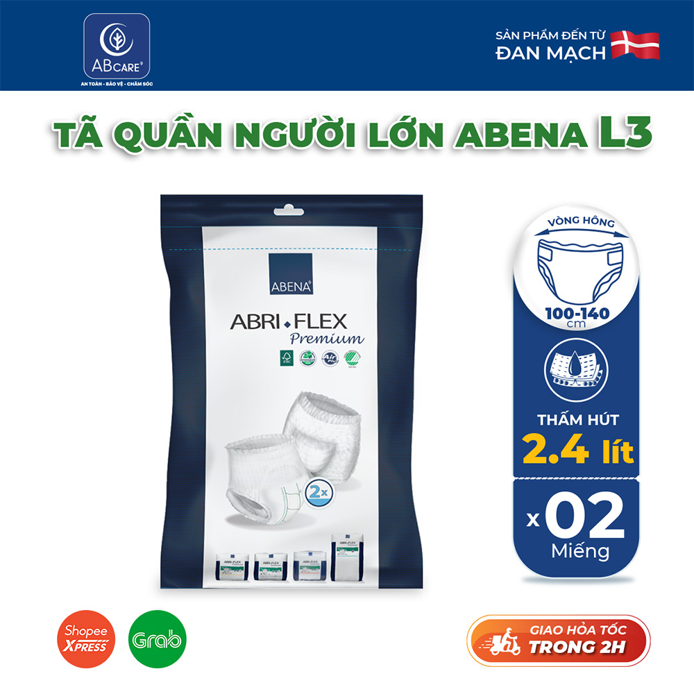 Tã quần người lớn Abena Abri Flex Premium - Nhập Khẩu Đan Mạch (Gói 02 miếng)
