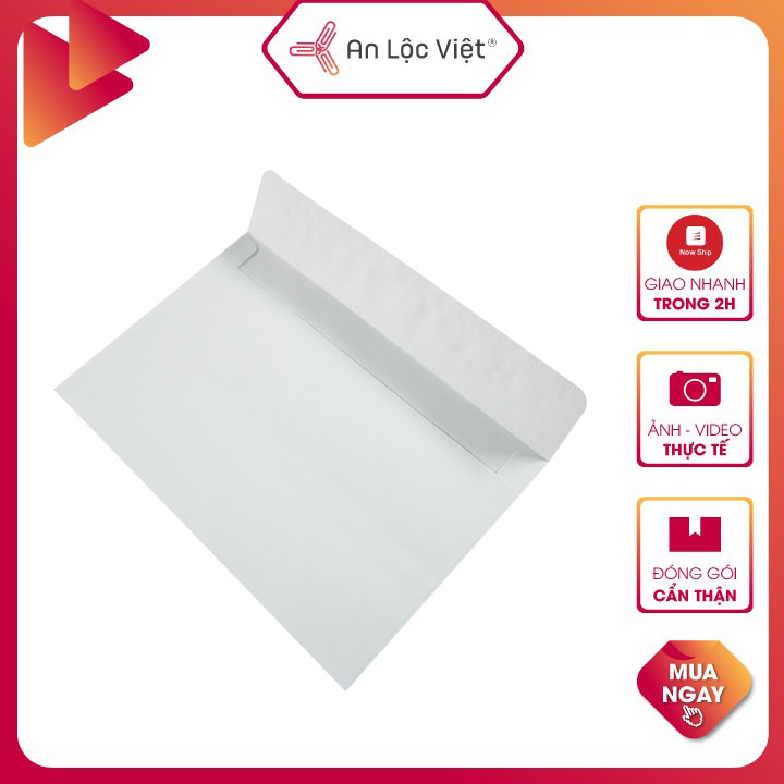 1 Xấp = 100 Cái Bao Thư - Phong Bì Trắng A6 Dày 80gsm kích thước 12x18cm /12x22cm