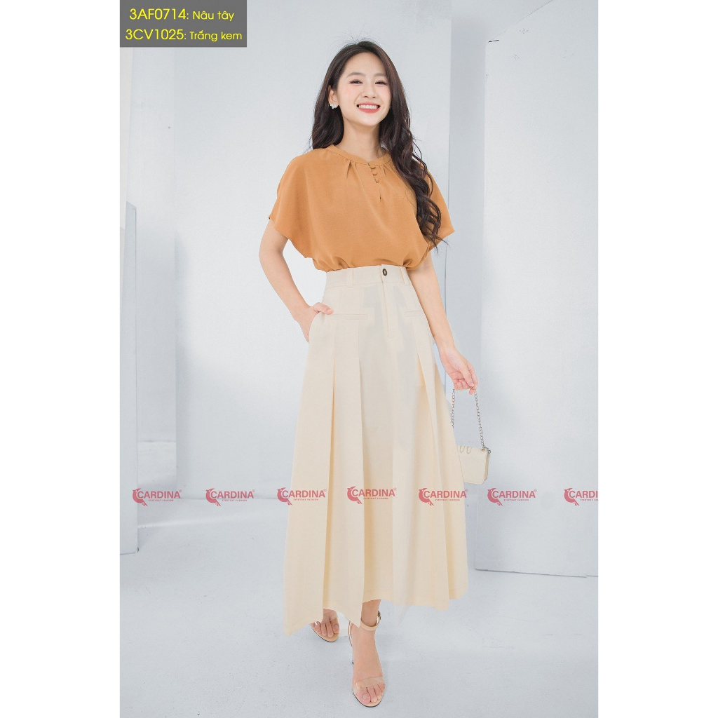 Chân Váy Nữ 𝐂𝐀𝐑𝐃𝐈𝐍𝐀 Chất Tuyết Mưa Hàn Cao Cấp Dáng Maxi Xếp Ly Xẻ Trước Thanh Lịch 3CV10