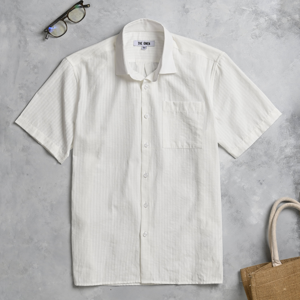 Sơ mi nam ngắn tay S23 SS OXFORD SHIRT vải oxford, form Slimfit - THE GMEN ELEGANT EST 2017