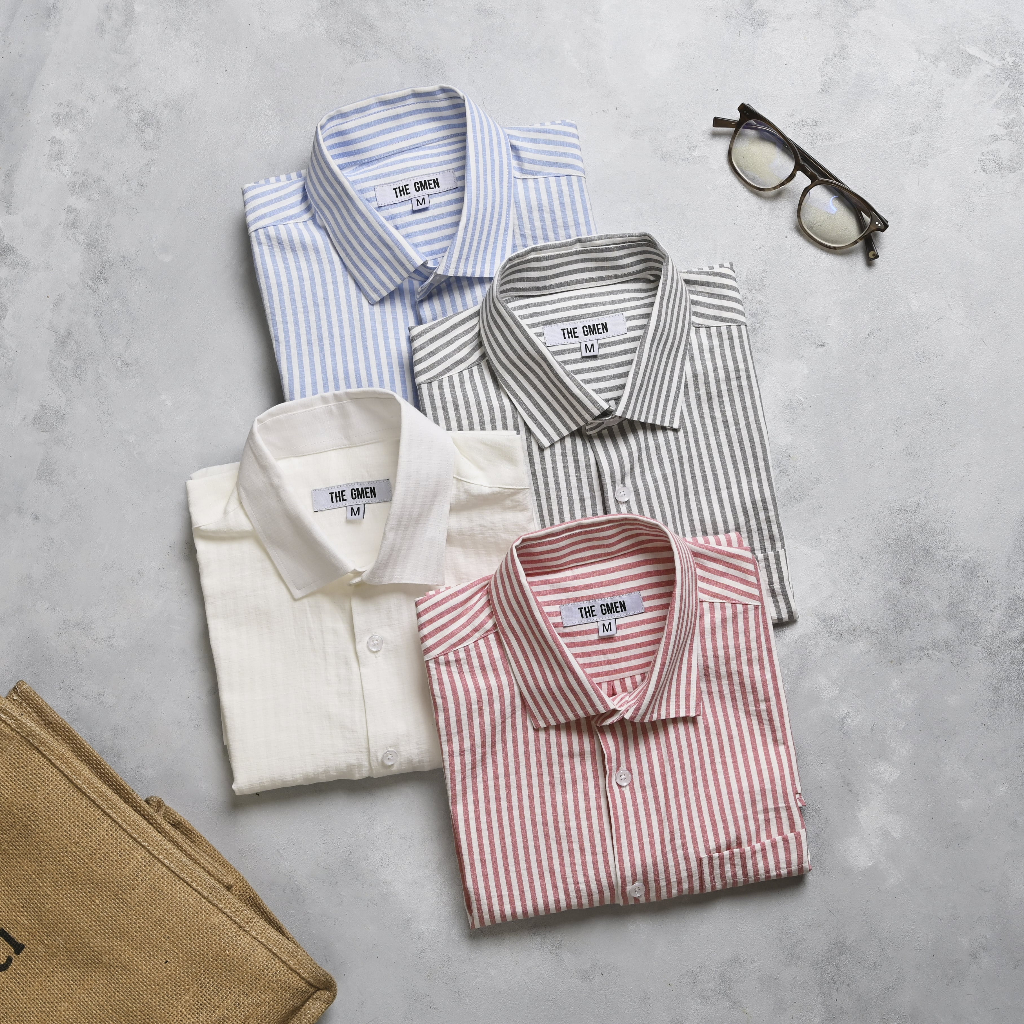 Sơ mi nam ngắn tay S23 SS OXFORD SHIRT vải oxford, form Slimfit - THE GMEN ELEGANT EST 2017