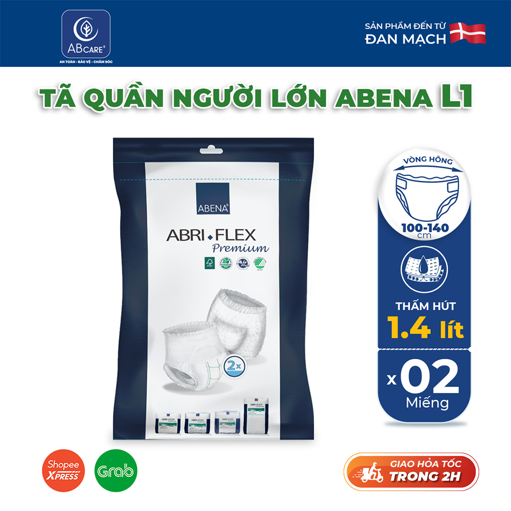 Tã quần người lớn Abena Abri Flex Premium - Nhập khẩu Đan Mạch (Gói 2 miếng)