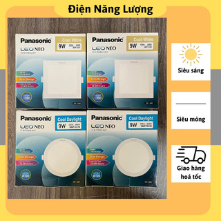 Đèn Panasonic âm trần tròn, đèn led vuông âm trần siêu mỏng, siêu sáng, công suất 9-15w