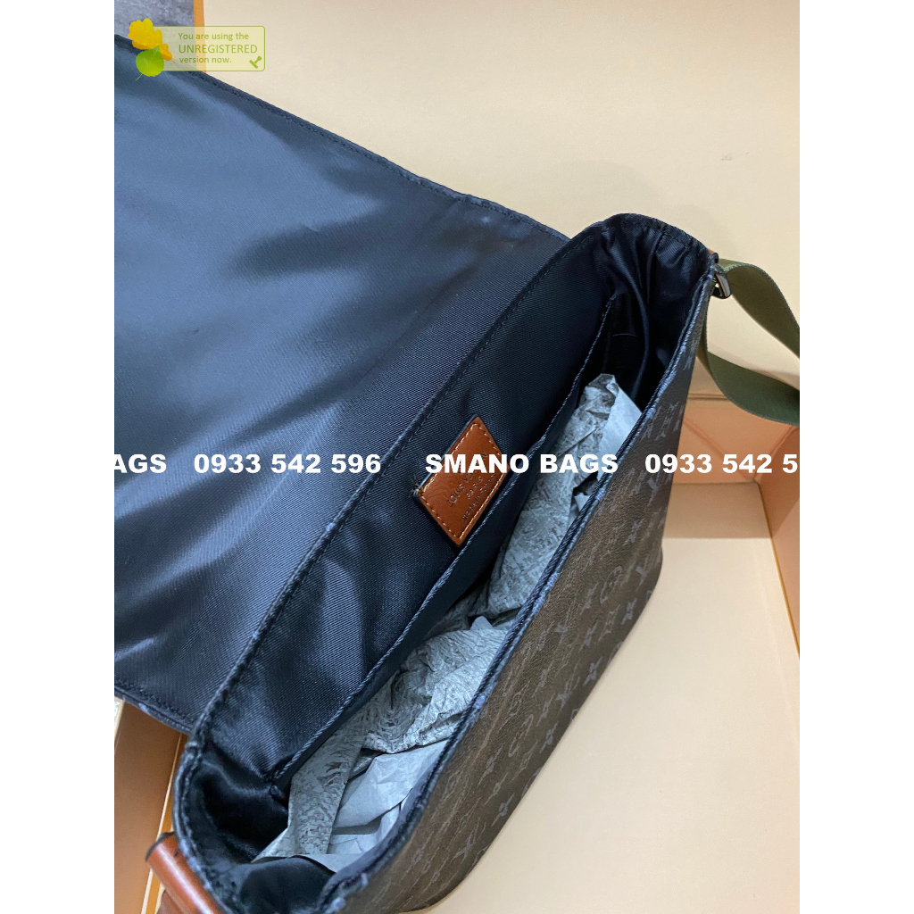 Tui deo cheo nam nu unisex size 26 L.V fullbox nam cham Smano bags hoa toc