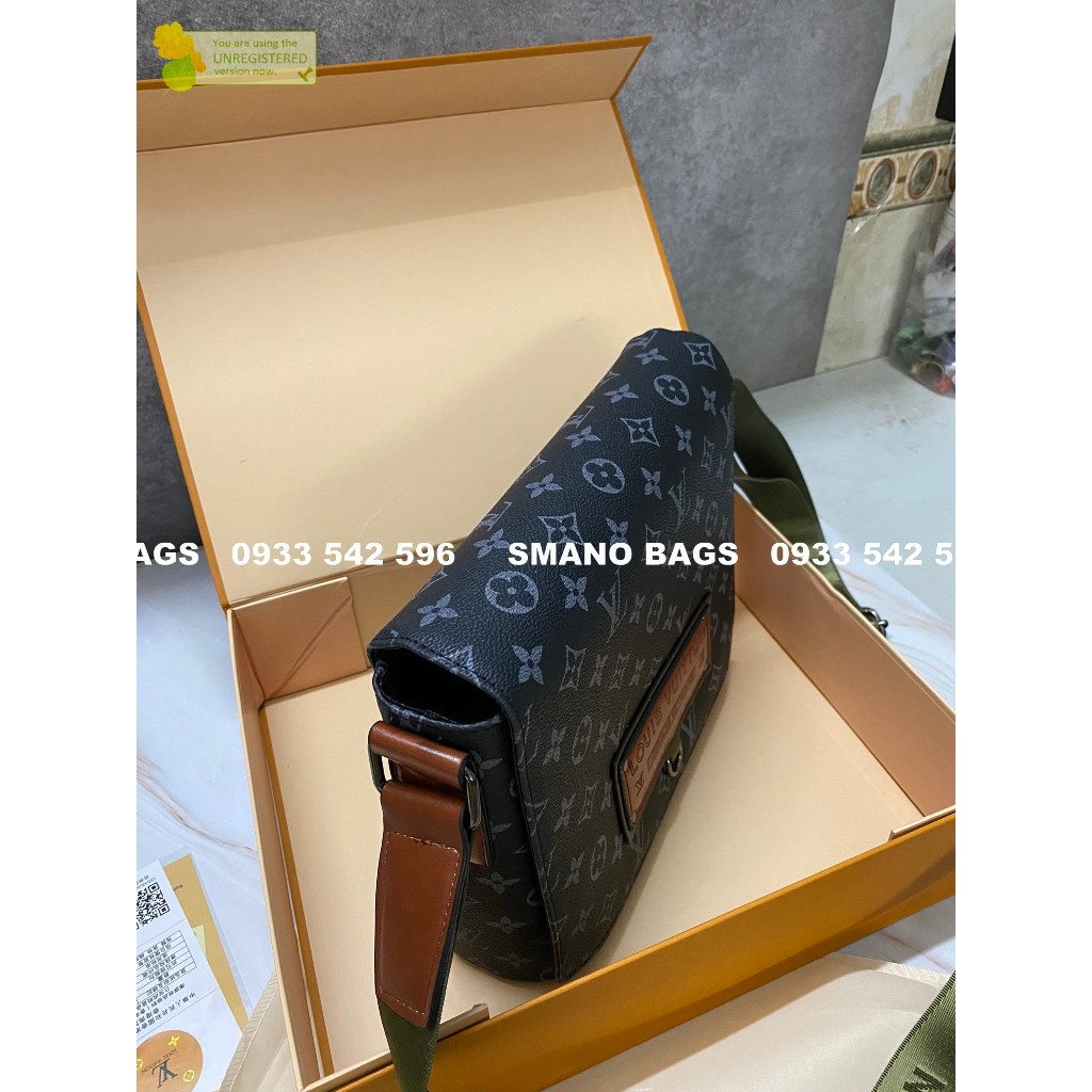Tui deo cheo nam nu unisex size 26 L.V fullbox nam cham Smano bags hoa toc