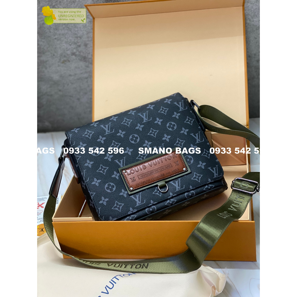 Tui deo cheo nam nu unisex size 26 L.V fullbox nam cham Smano bags hoa toc