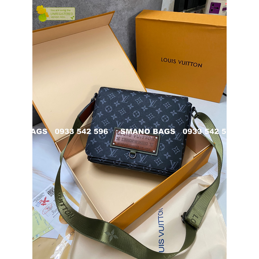 Tui deo cheo nam nu unisex size 26 L.V fullbox nam cham Smano bags hoa toc