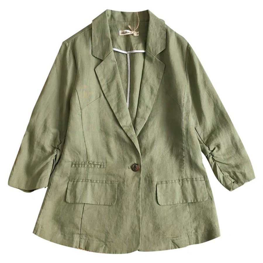 Áo khoác Blazer mỏng Linen tưng Hàn Premium 1 lớp thích hợp hè thu, chất vải Linen tưng Hàn mềm mại xịn xò