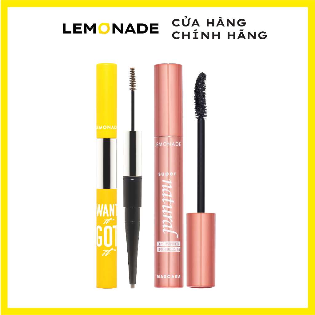 Combo Lemonade Mascara SuperNatural 7.5g và chì kẻ mày 2 đầu Want It Got It 2.75g