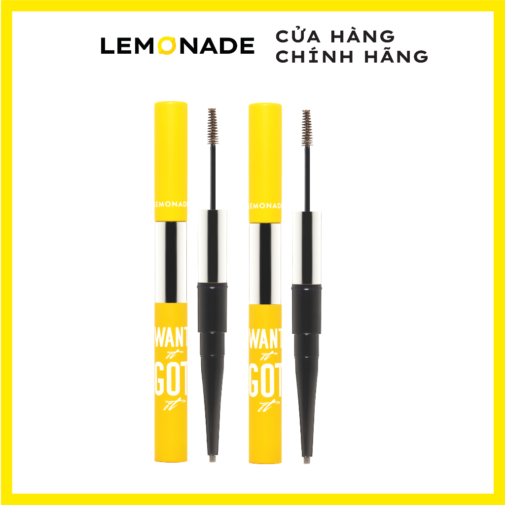 Combo 2 chì kẻ mày 2 đầu Lemonade Want It Got It Dual Eyebrow 2.75gx2