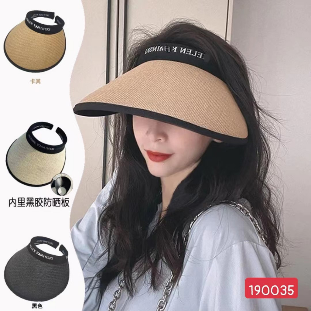 Mũ cói hở chóp viền chữ chống nắng, mũ cói đi biển Helen