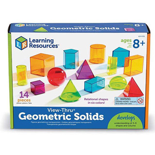  Bộ hình học không gian 3D trong suốt View-Thru Geometric Solids (14 chi tiết) - Learning Resources