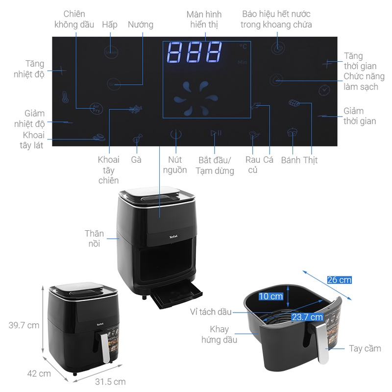 Nồi Chiên Không Dầu Tefal FW501815 9 Trong 1 Hàng Chính Hãng, Bảo Hành 24 Tháng