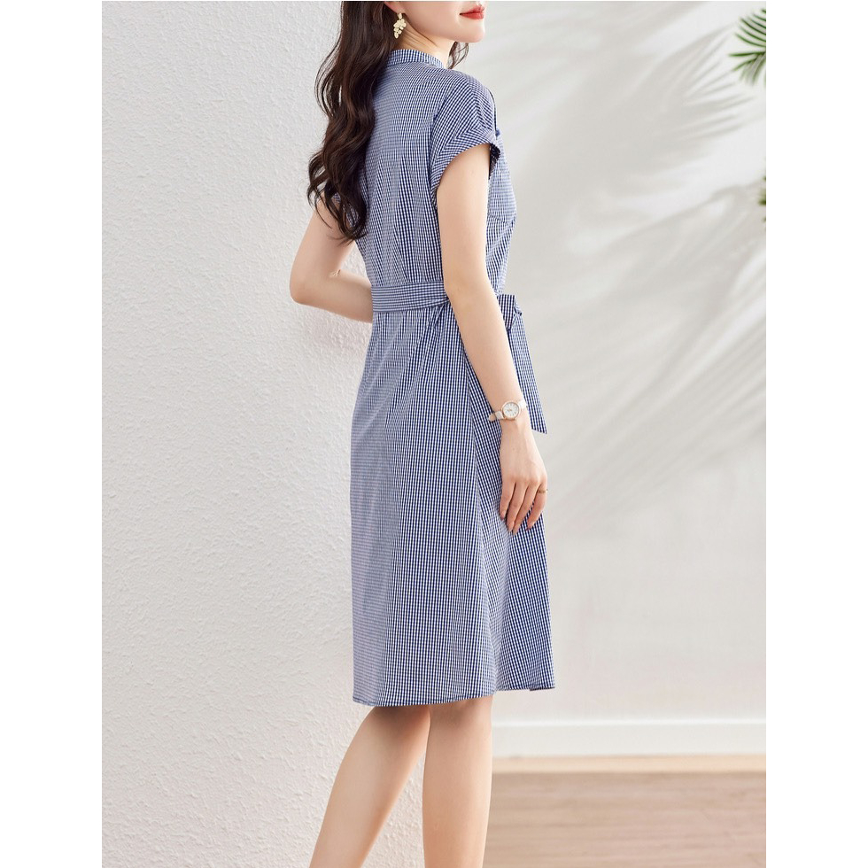 M32 - Váy Xanh Kẻ Caro Kèm Đai Eo Dời, Có Túi 2 Bên | Hàng Thiết Kế by BELLY Clothing