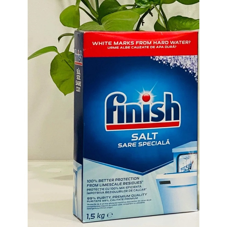 Muối rửa bát Finish Salt 4kg,1.5kg,1.2kg , Muối làm mềm nước Finish