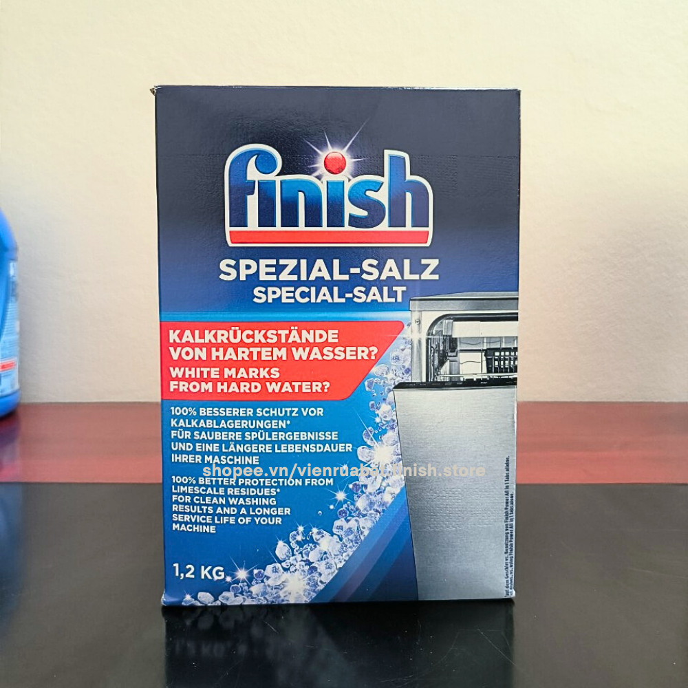 Muối rửa bát Finish Salt 4kg,1.5kg,1.2kg , Muối làm mềm nước Finish