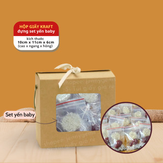 Jg 10 cái- hộp giấy kraft đựng set yến chưng baby, túi giấy đựng quà tặng mini size 10x11x6cm