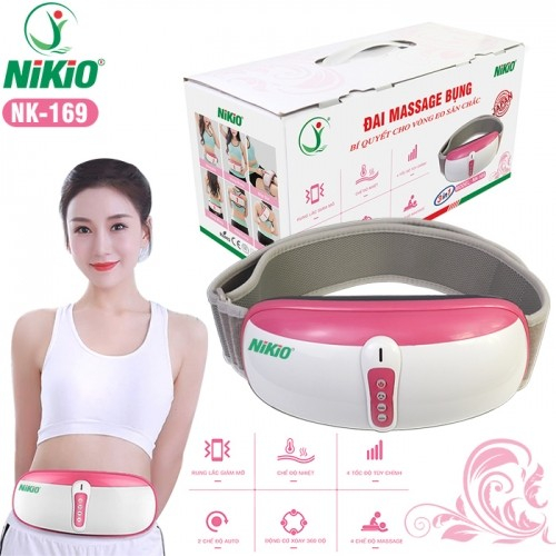 Đai (máy) massage bụng rung lắc và xoay giảm mỡ thừa Nikio NK-169 - Màu Ngẫu Nhiên