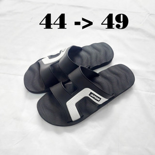 Dép Nam Size Lớn Big Size Japson Black Đen Giày Dép Quai Ngang Đúc Nguyên Khối Cao Su Mềm Ngoại Cỡ 44 45 46 47 48 49