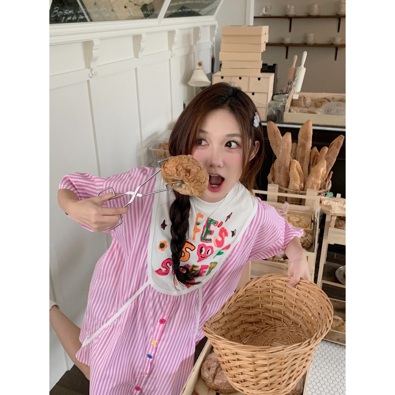 Đầm sơ mi nữ màu hồng ngọt ngào