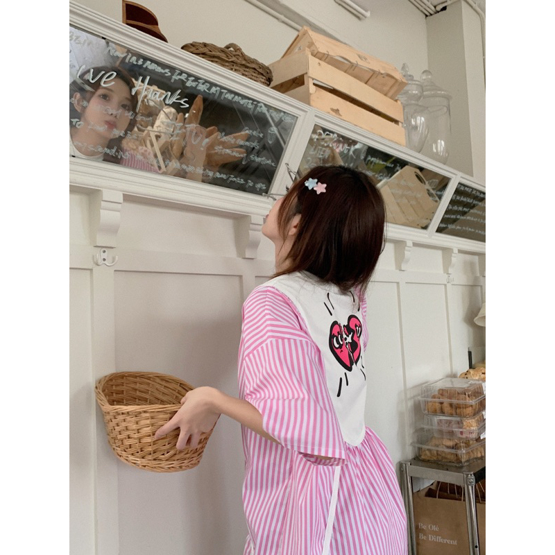 Đầm sơ mi nữ màu hồng ngọt ngào