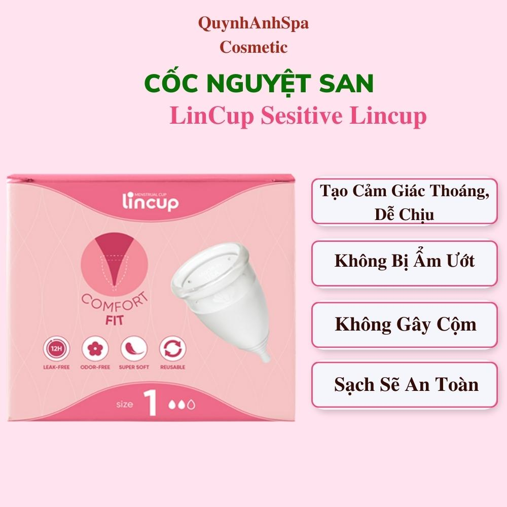 Cốc nguyệt san LinCup Sesitive Lincup nhập khẩu mỹ 100% chính hãng đủ 3 size Quynhanhspa20