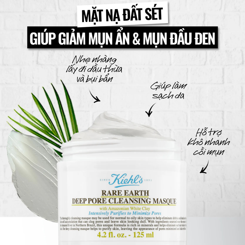 Mặt Nạ Đất Sét Kiehl's Rare Earth Deep Pore Cleansing Masque