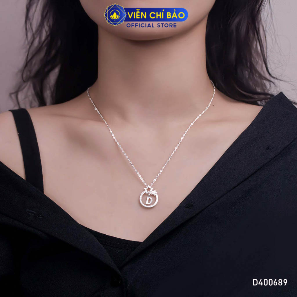 Dây chuyền bạc nữ mặt chữ cái chất liệu bạc 925 thời trang phụ kiện trang sức Viễn Chí Bảo D400689