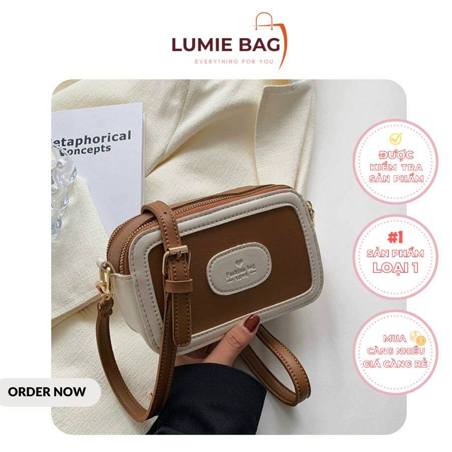 Túi xách nữ đeo chéo, đeo vai Lumie Bag, dùng đi chơi, đi học,chất da đẹp, thời trang cao cấp size 22cm LB528
