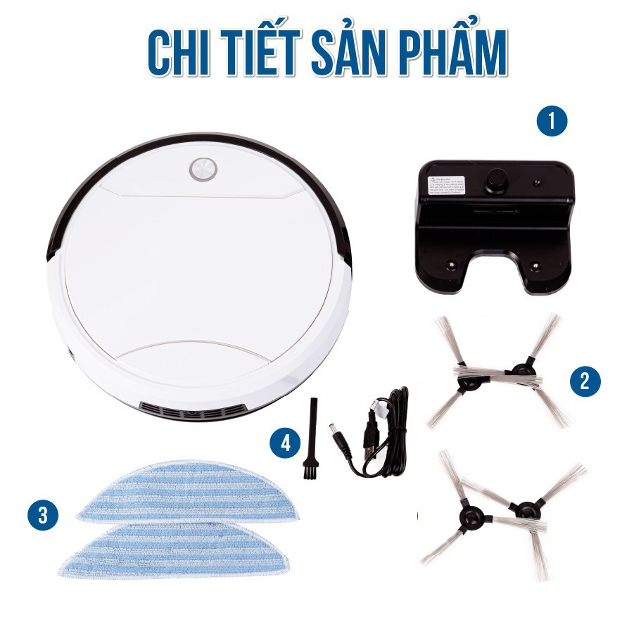 Robot Lau Sàn Hút Bụi Tự Làm Sạch Thông Minh HyperRock Bot D502 Pro - BH 12 Tháng