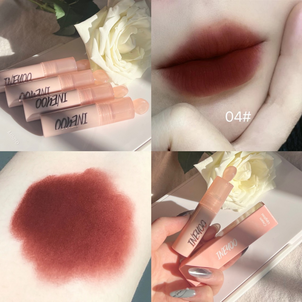 Son Kem INEYOO Cream Lipgloss vỏ hồng mềm mịn môi như nhung