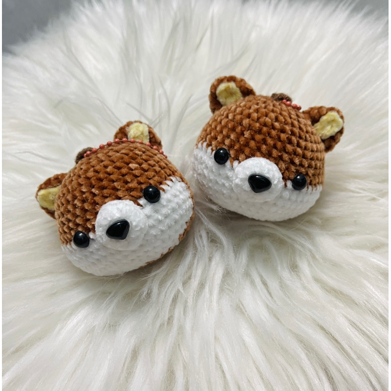Móc khoá chó Shiba len nhung