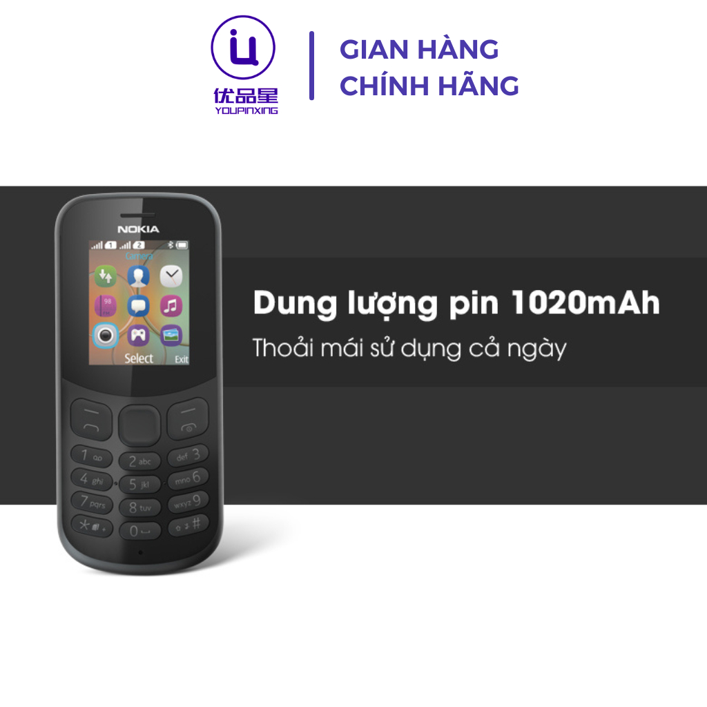 Điện thoại NOKIA 130 4G 2017 bản 2 sim siêu bền, tặng kèm pin sạc, bảo hành 12 tháng