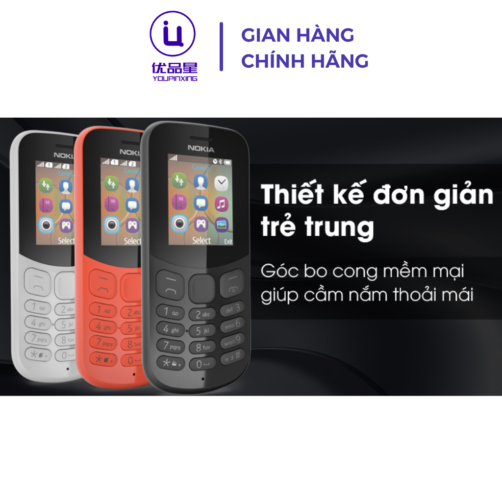 Điện thoại NOKIA 130 4G 2017 bản 2 sim siêu bền, tặng kèm pin sạc, bảo hành 12 tháng