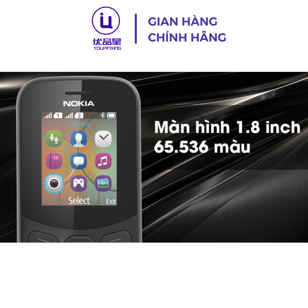Điện thoại NOKIA 130 4G 2017 bản 2 sim siêu bền, tặng kèm pin sạc, bảo hành 12 tháng