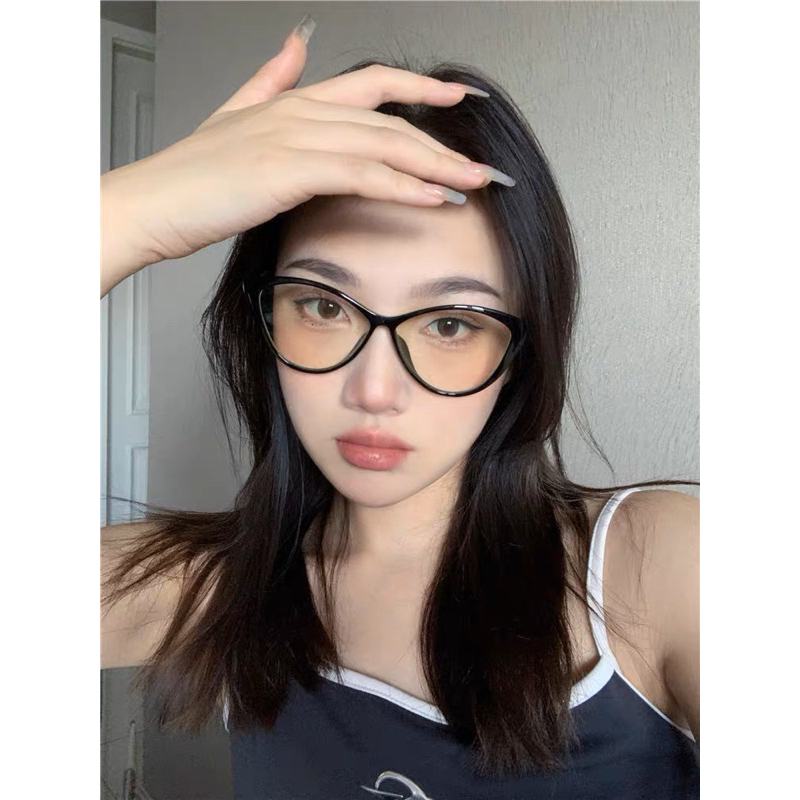 Kính mắt mèo giả cận trong suốt ✨ Gọng kính nữ J150
