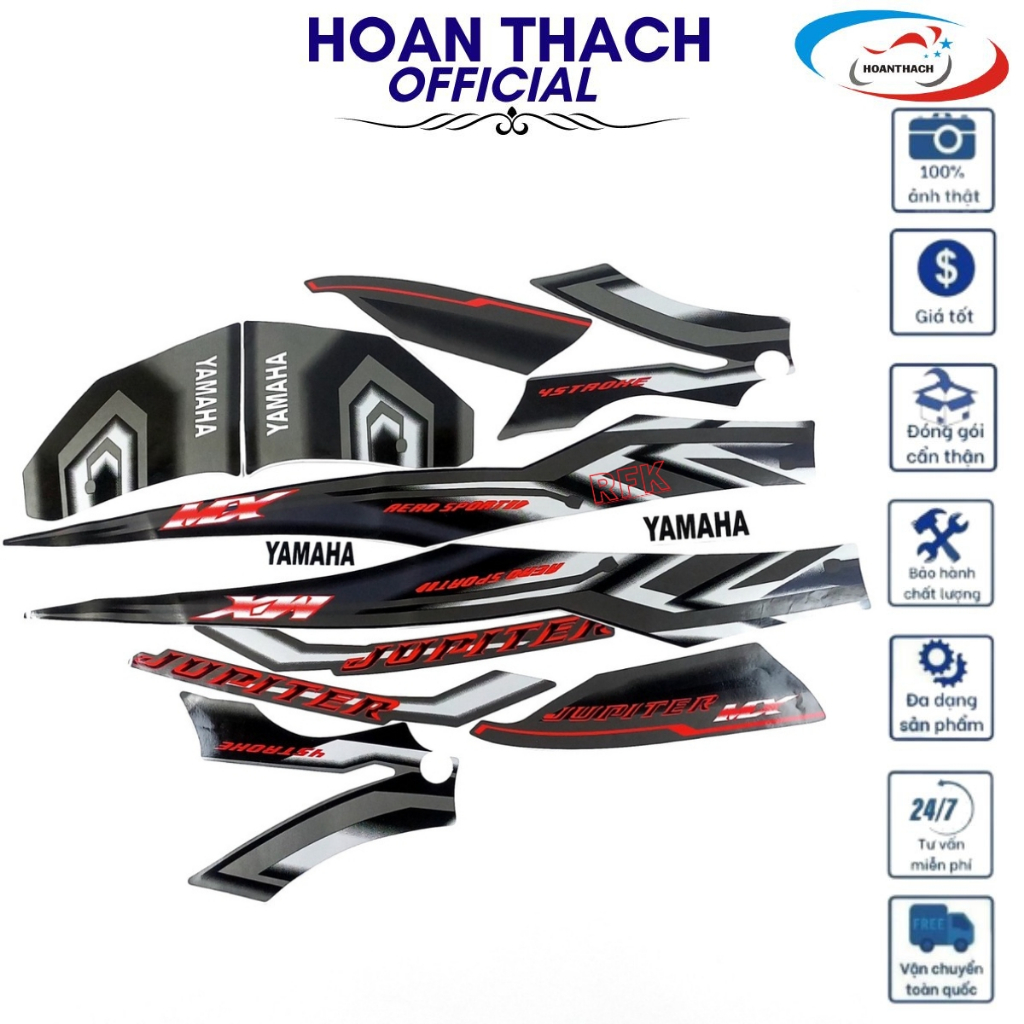 Bộ Tem Xe Máy Jupiter Mx Xám Đen HOANTHACH SP017406