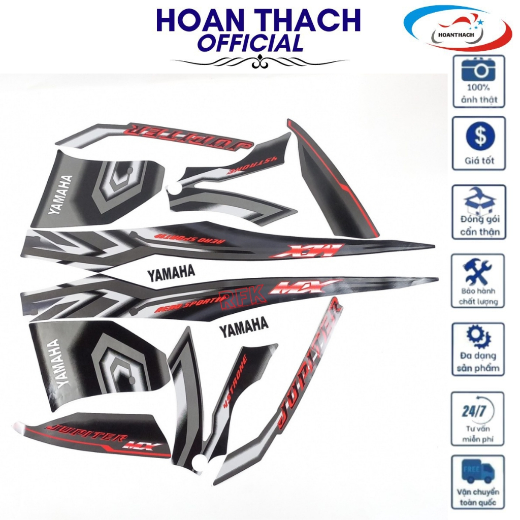 Bộ Tem Xe Máy Jupiter Mx Xám Đen HOANTHACH SP017406