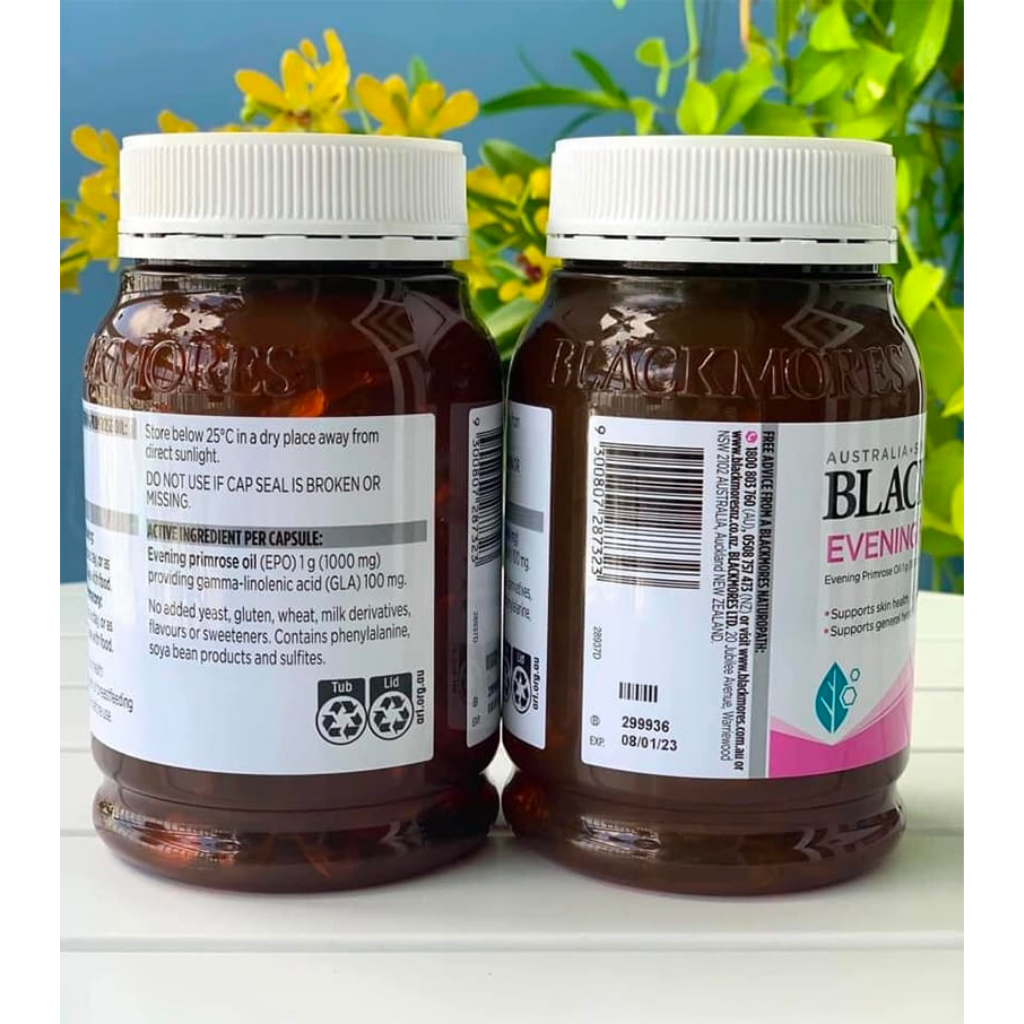 Tinh dầu hoa anh thảo Blackmore Evening Primrose Oil 1000 giúp đẹp da, cân bằng nội tiết tố - Lọ 190 viên