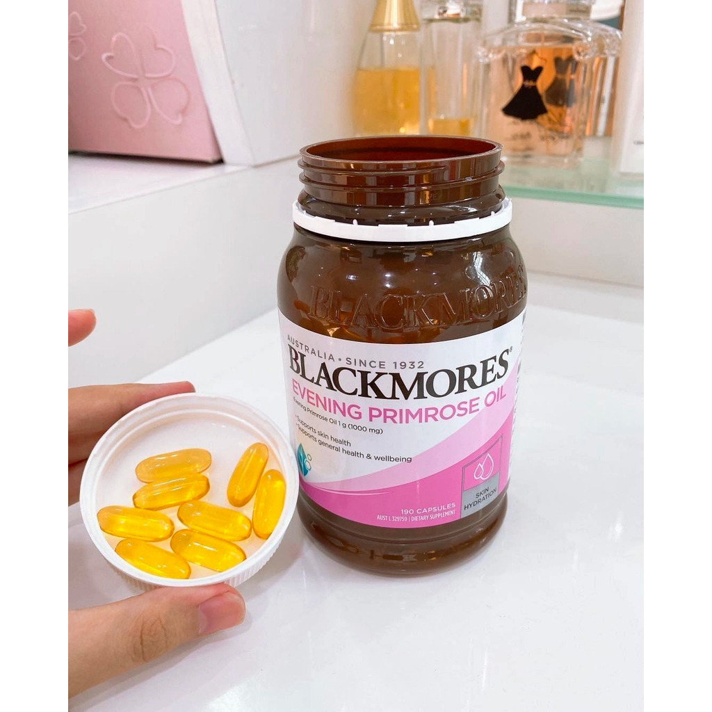 Tinh dầu hoa anh thảo Blackmore Evening Primrose Oil 1000 giúp đẹp da, cân bằng nội tiết tố - Lọ 190 viên