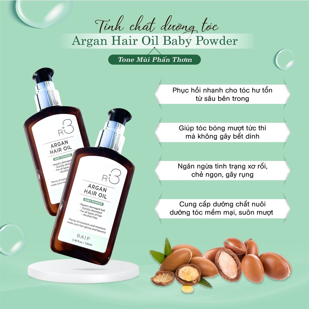 Tinh dầu dưỡng tóc Raip Argan Hair Oil R3 100ml