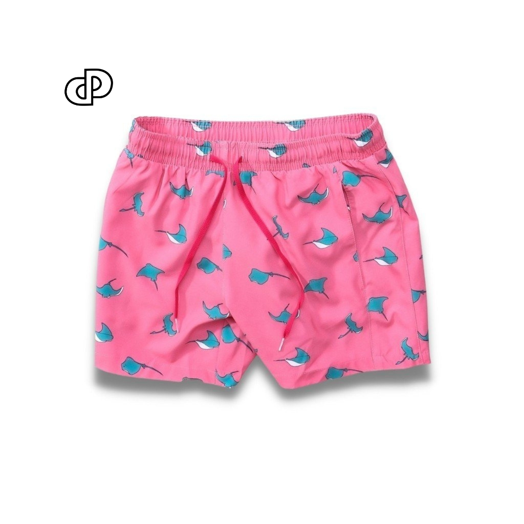 Quần short nam đi biển vải dù, hoạ tiết đơn giản có dây rút PUNDOHOMME QSPD23