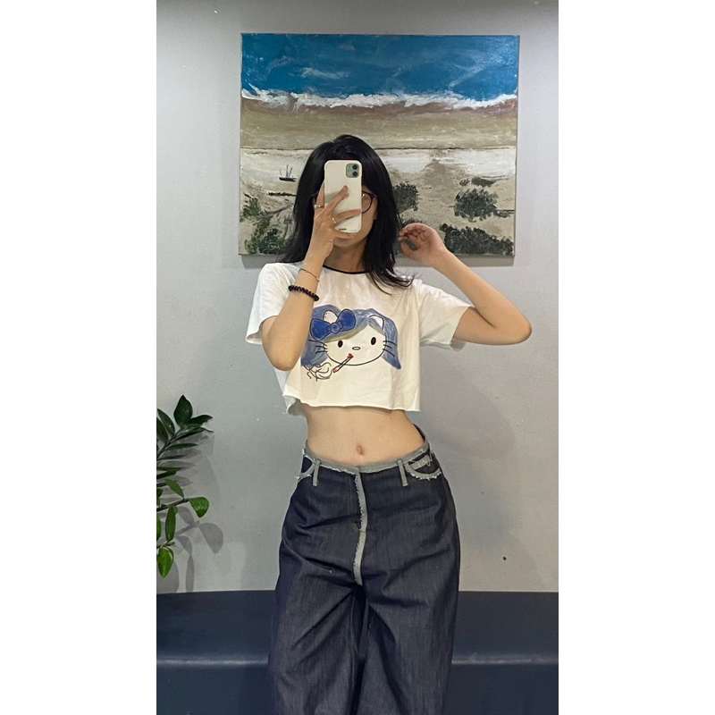 ÁO CON MÈO CROPTOP