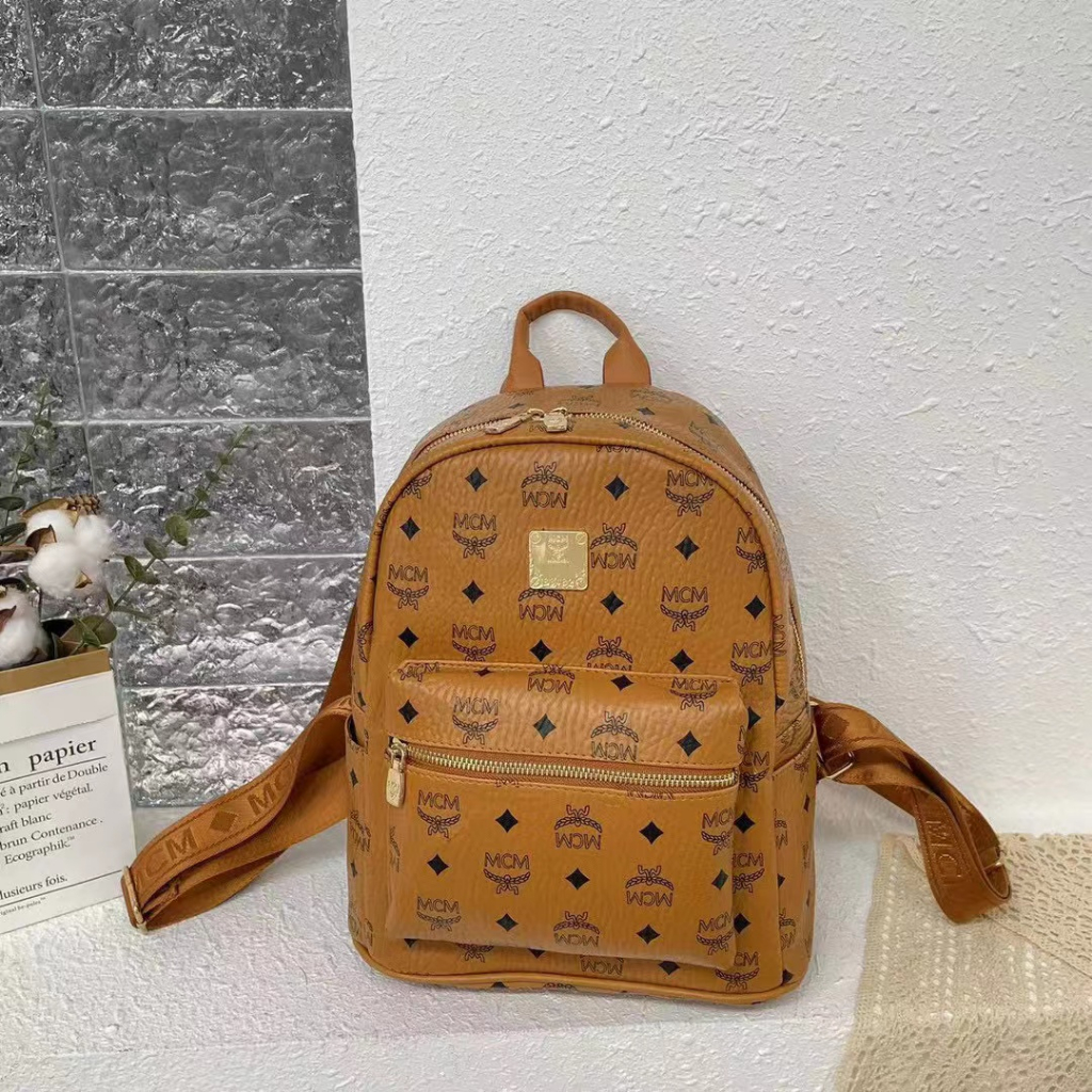 Balo họa tiết M.C.M cao cấp size nhỡ 30*27cm