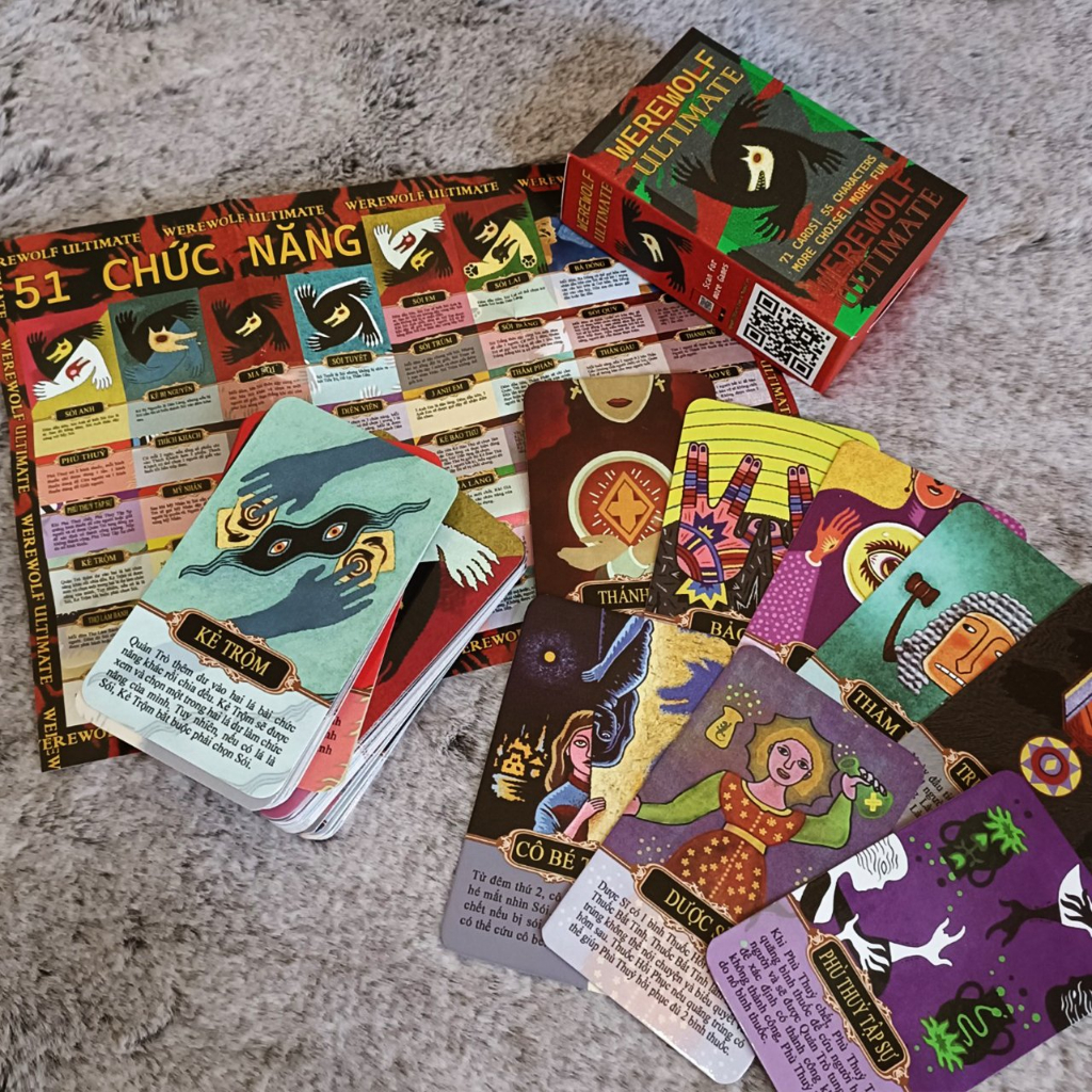 Bộ Bài Ma Sói Ultimate Việt Hóa 70 lá- Boargame Ma Sói Tối Thượng đầy đủ chức năng